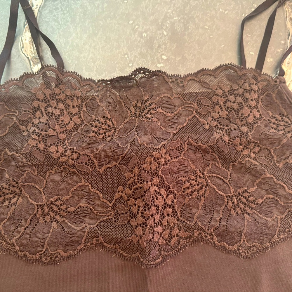 Banana Republic Brown Lace Camisole Size M - Picture 2 of 4